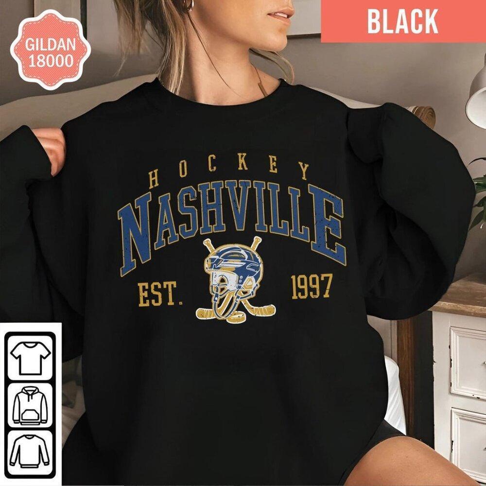 Nashville Hockey Retro Style Sweatshirt, Retro Nashville Predators Hockey